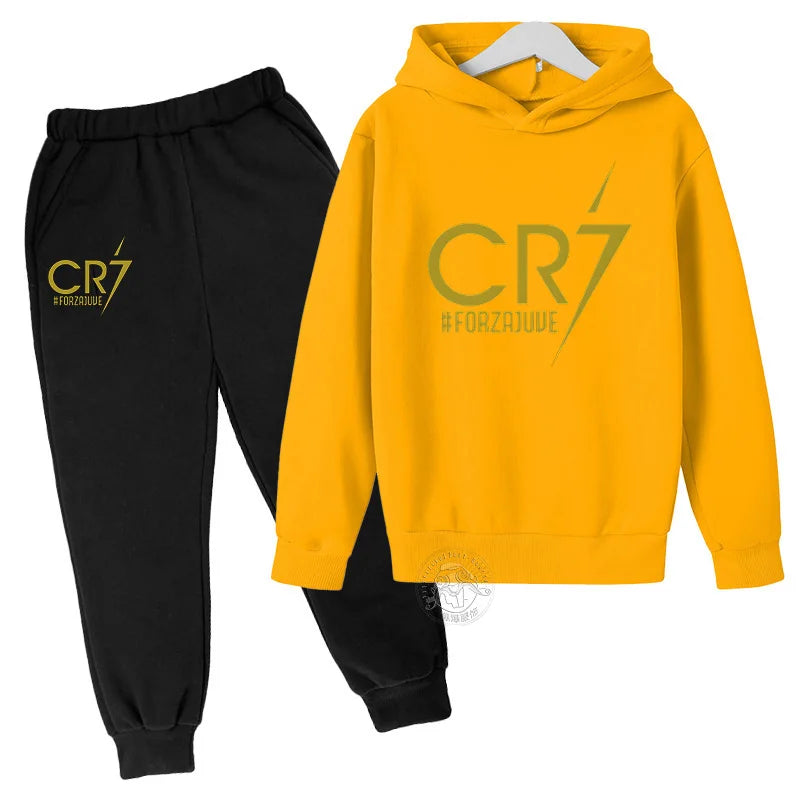 Trendy Football Boys CR7 Hoodie Set - Perfect Children's Long Sleeve Clothing