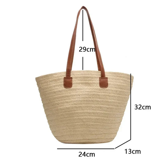 Women Braided Basket Clutches Top-Handle Bag - Stylish & Functional Summer Tote