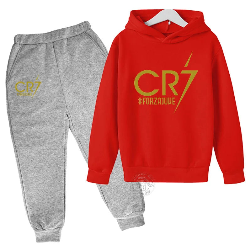 Trendy Football Boys CR7 Hoodie Set - Perfect Children's Long Sleeve Clothing