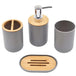 Bathroom Accessories 4 Piece Set of Toiletries: Bamboo Wood Set