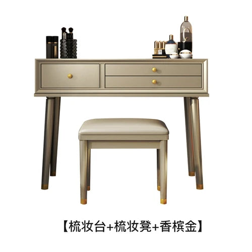 Light Luxury Cherry Wood Dressing Table | Modern American Style | Complete Installation