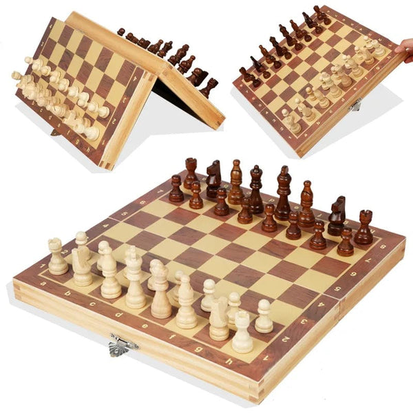 Magnetic Wooden Folding Chess Set for Kids and Adults