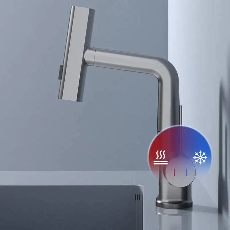 Pulling Lifting Digital Display Faucet Waterfall Basin Faucet Stream Sprayer Hot Cold Water Sink Mixer Water Saving Tap For Bath