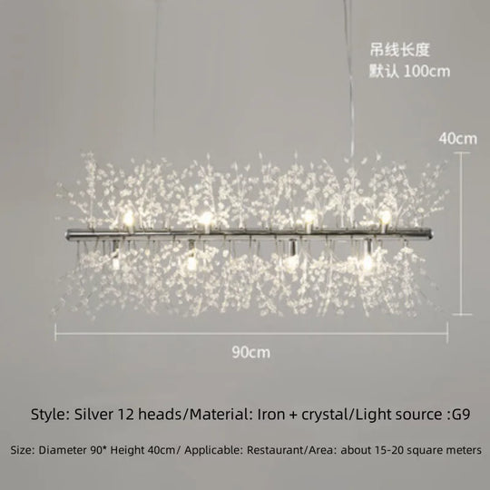 Modern Fireworks Crystal Chandelier | Dimmable LED Light for Bars & Clothing Stores