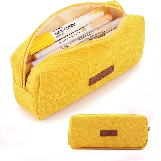 Pencil Case – Washable Cotton Linen Pen Bag for School & Office Supplies