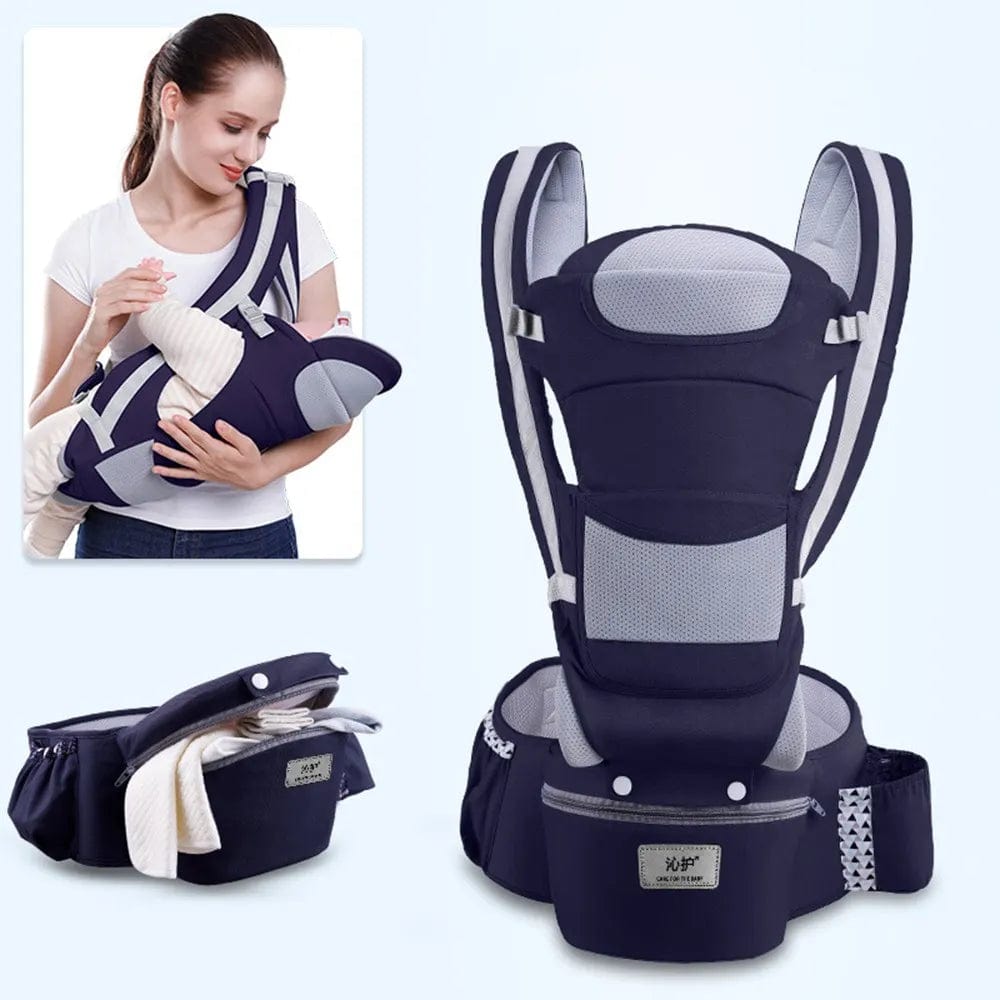 Ergonomic Baby Carrier Backpack - Newborn Hipseat for Comfortable Travel and Babywearing