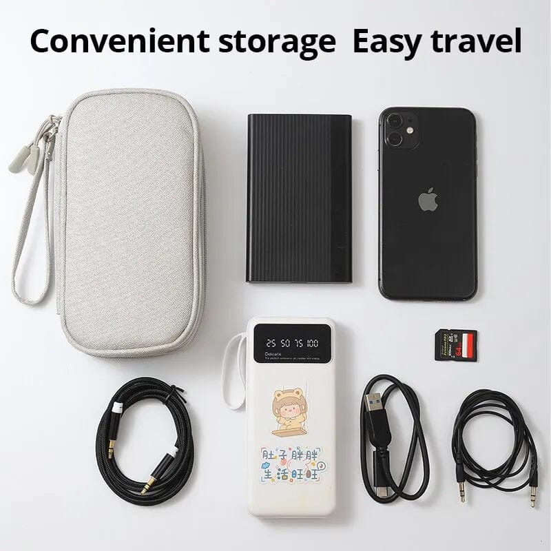 On-the-Go Organization: Stylish Travel Portable Digital Storage Bag in Pink, Grey, Black, or Navy