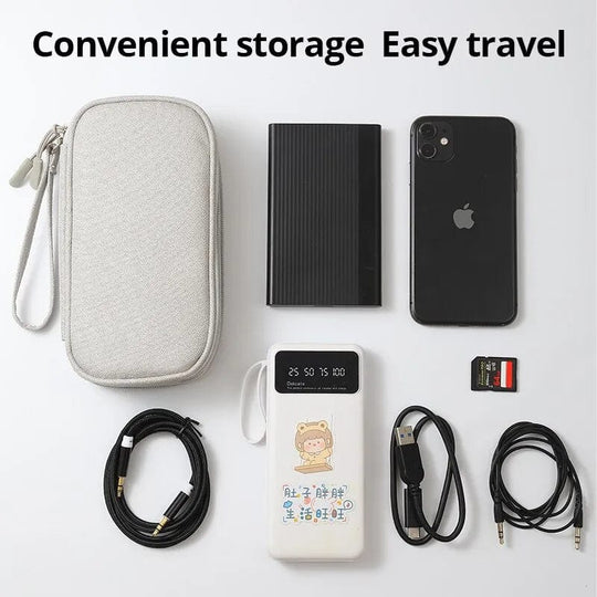 On-the-Go Organization: Stylish Travel Portable Digital Storage Bag in Pink, Grey, Black, or Navy