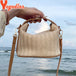 Summer Small Straw Handbag – Trendy Woven Bucket Crossbody Bag