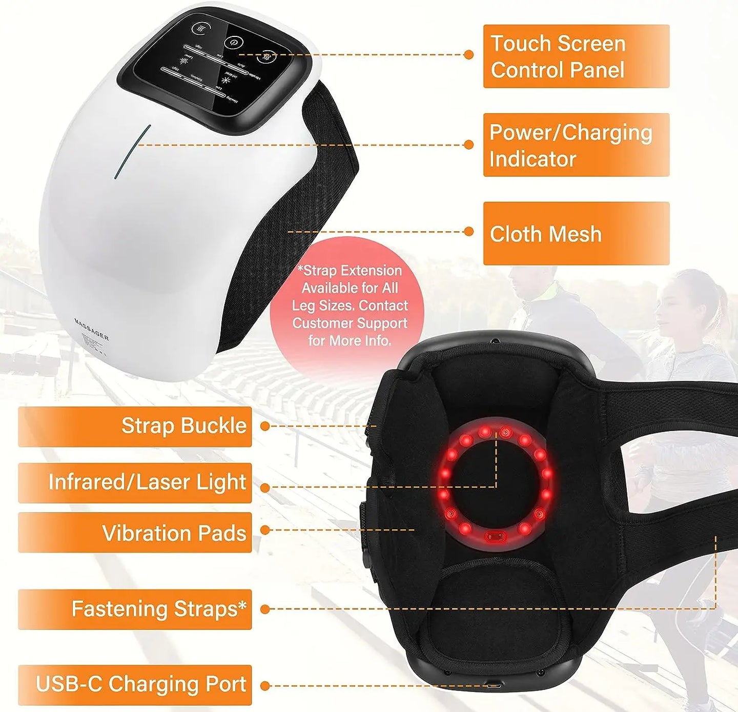 Infrared Cordless Knee Massager: Infrared Heat & Vibration for Pain Relief