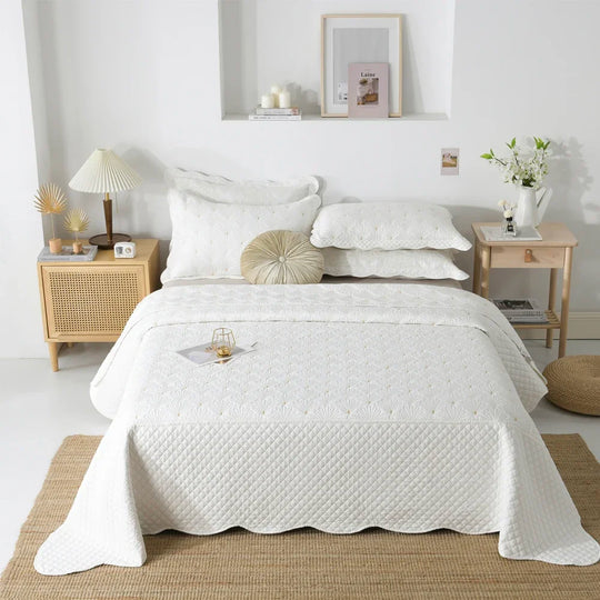 Luxury Euro Bedspread - 100% Cotton, Summer Quilt, Multi-functional