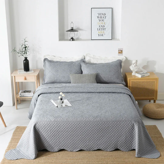 Luxury Euro Bedspread - 100% Cotton, Summer Quilt, Multi-functional