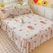 Bonenjoy Bed Skirt Cartoon Style Bed Cover Ruffled Bedsheet falda de cama Quilted Mattress Covers Lace Bedspread No Pillowcase