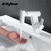 Versatile White Basin Faucet: Brass Pull-Out Mixer Tap for Effortless Hot and Cold Water Control
