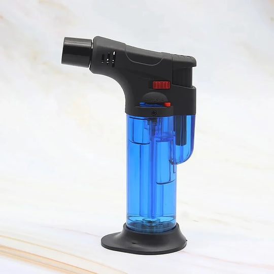 Portable Windproof Butane Lighter - Transparent Gas Window Torch for Outdoor Use