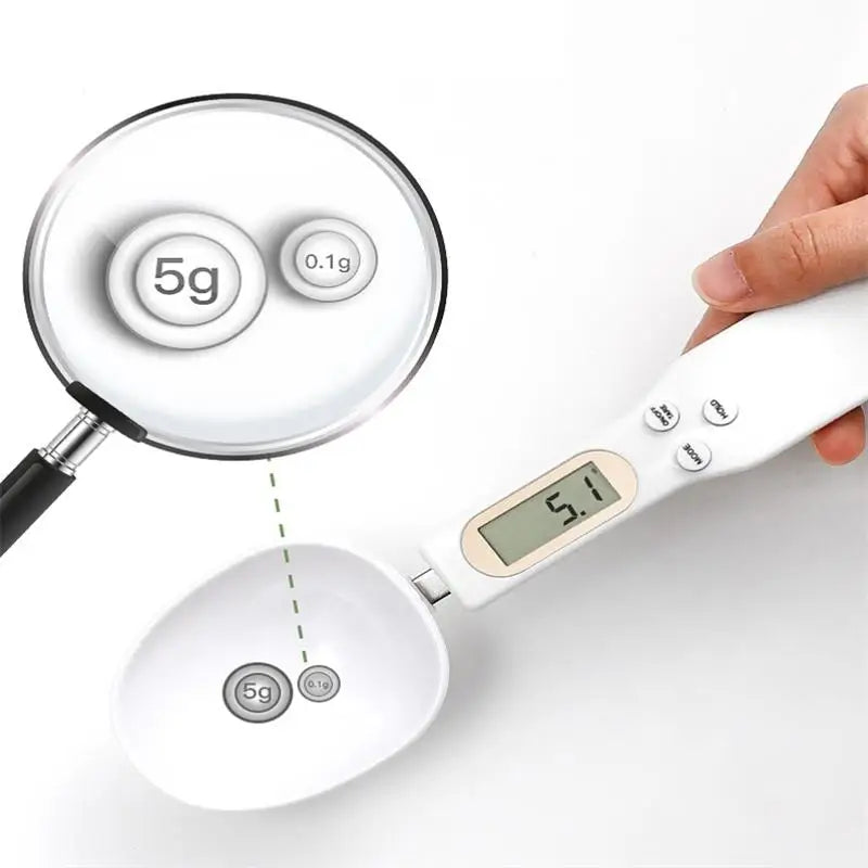 Adjustable Weighing Spoon Kitchen Scale - Precise Digital Measuring Tool with LCD Display