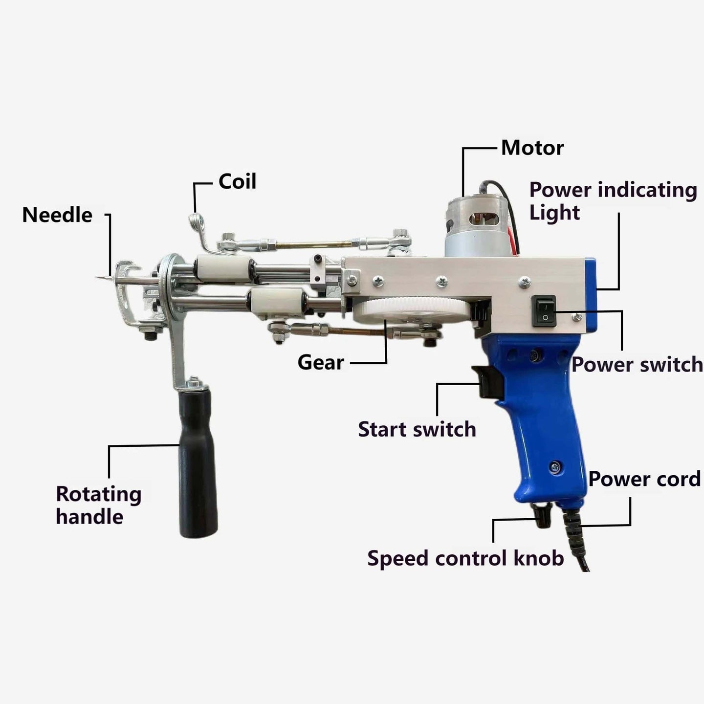 Tufting Gun 2 In 1 Starter Gun Loop Pile Cut Pile Rug Tufting Gun Carpet Making Gun Electric Carpet Sewing Machine DIY Tools