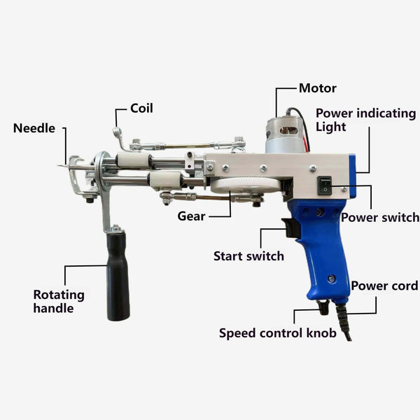 Tufting Gun 2 In 1 Starter Gun Loop Pile Cut Pile Rug Tufting Gun Carpet Making Gun Electric Carpet Sewing Machine DIY Tools