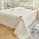 Luxury Soft Knitted Cotton Ruffle Bedspread – Comfortable Quilted Double Bed Cover Set