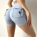 Women Sport Shorts Pockets Gym - Sexy High Waist Push Up Scrunch Biker Shorts