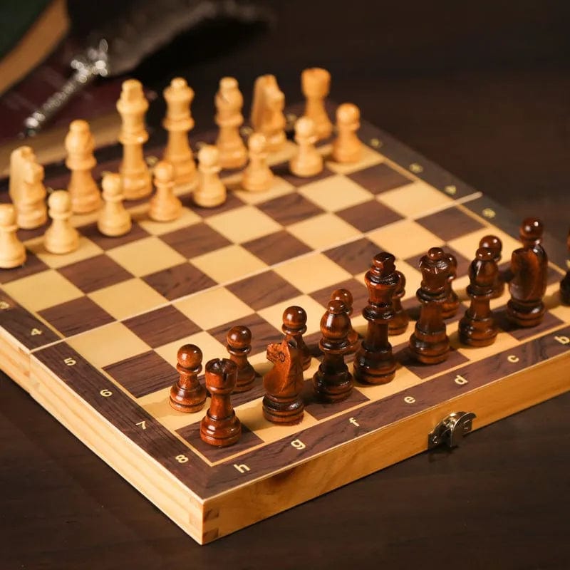 Magnetic Wooden Folding Chess Set for Kids and Adults