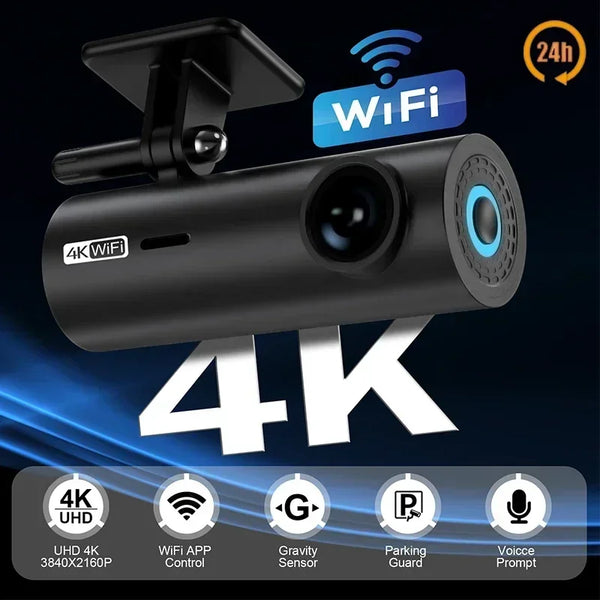 4K Car DVR Video Recorder – Dash Cam with Night Vision, Loop Recording & WIFI