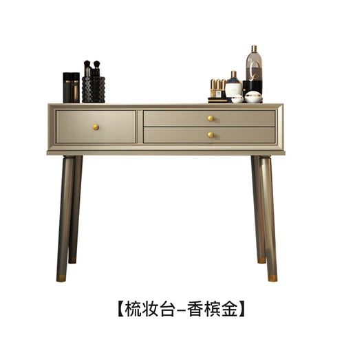 Light Luxury Cherry Wood Dressing Table | Modern American Style | Complete Installation