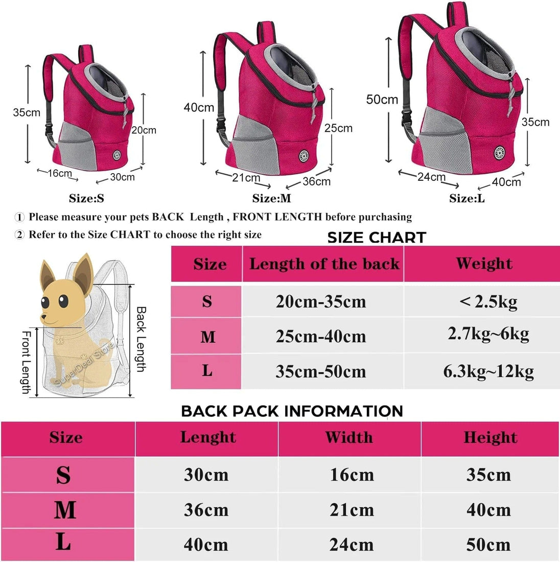 Outdoor Dog Carrier Bag Travel Set for Your Furry Friend - Pet Backpack Carrier Dog Carrier Bags Outdoor