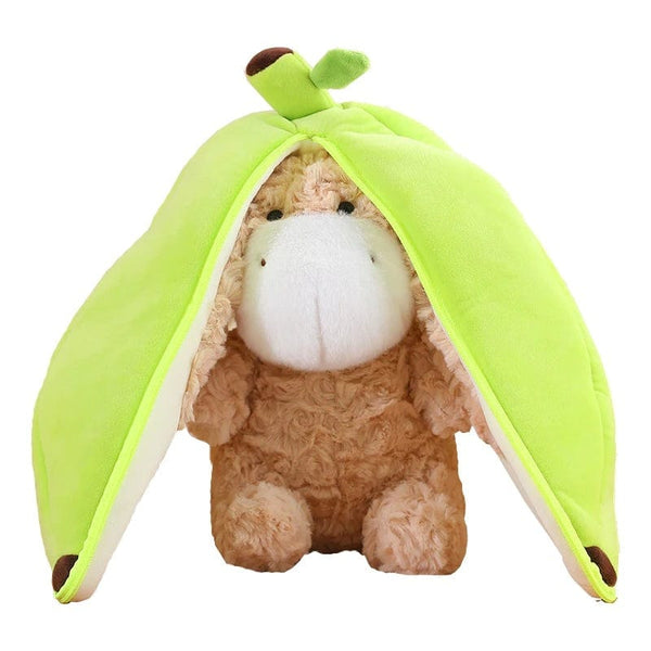 Donkey to Banana Transforming Plush Doll | Unique Fruit-Themed Soft Toy