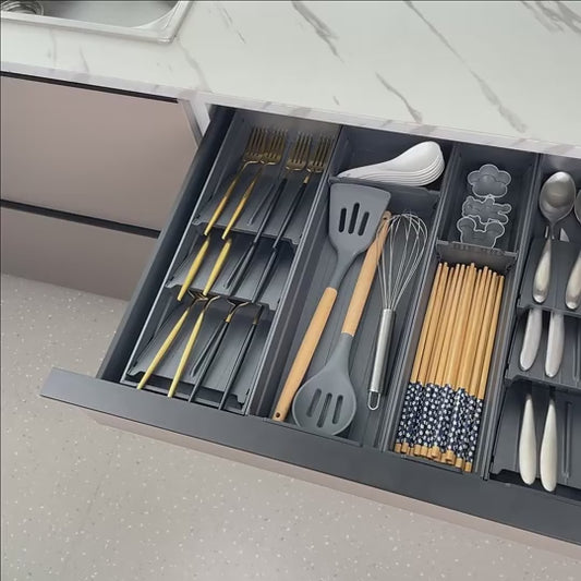 Goldmine cabinet cutlery tray untensile drawer organizers spoons storage holder aluminum silverware tray