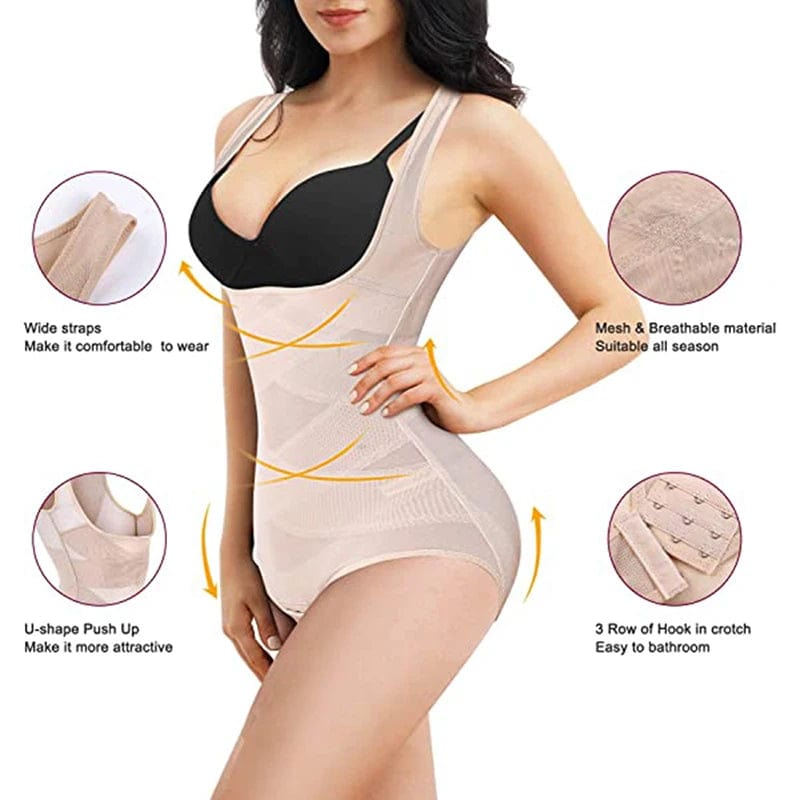 Define Your Curves: Waist Trainer Shapewear Bodysuits for Women – Tummy Control Elegance