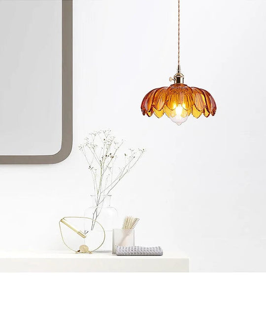 Playful Illumination: Pendant Light with Colorful Glass - LED Chandelier for Stylish Kitchen Spaces