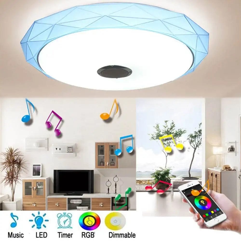 Smart Speaker Ceiling Lamp: Ambiance at Your Fingertips, Remote and APP Controlled