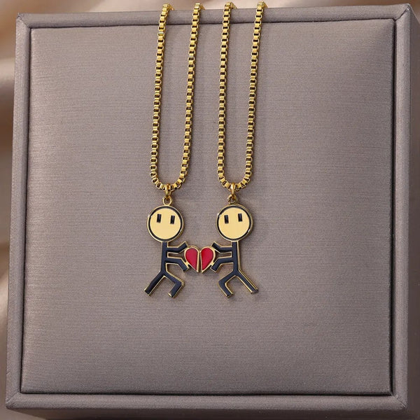 Two Hearts, One Necklace: Stainless Steel Couples Jewelry for a Lasting Connection