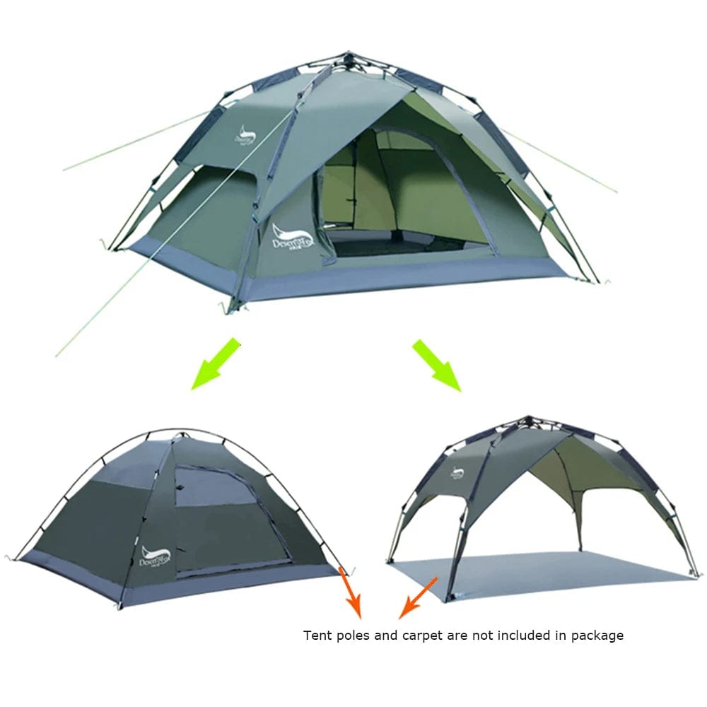 Instant Adventure: Automatic Outdoor Sport Hiking Family Popup Tent for 3-4 Persons