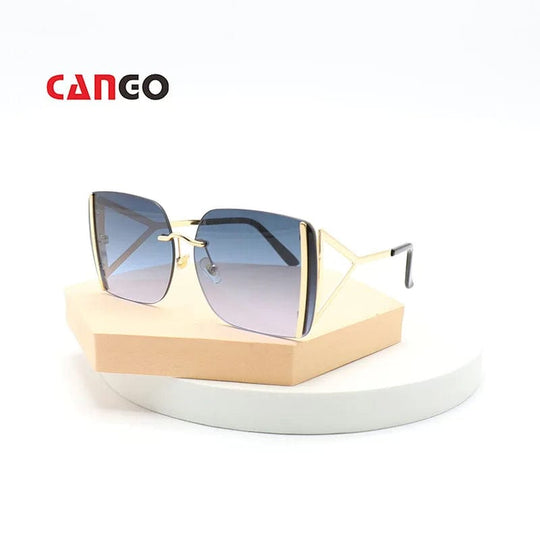 Square Oversized Rimless Sunglasses for Women - Stylish Female Shades