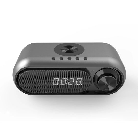 Wireless Radio Alarm Clock with USB Charger and Speaker: Mains Powered LED Display