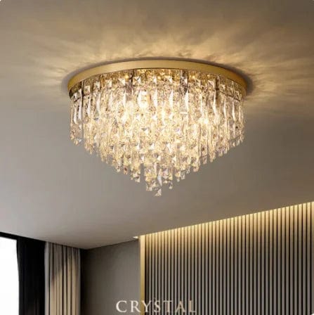 Luxurious Illumination: Round LED Ceiling Lamps - Crystal Luxury Lights for Bedrooms and Dining Rooms