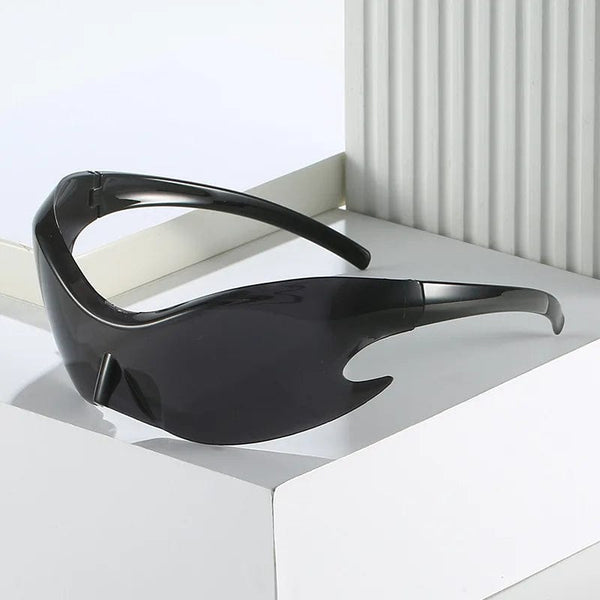 Oversized Futuristic Y2K Shield Sun Glasses - Wrap Around Fashion for Men and Women, Superhero Chic Sunglasses Shades