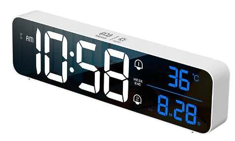 Digital & Analog Desk Alarm Clock with 2400mAh Lithium Battery: Nordic Style