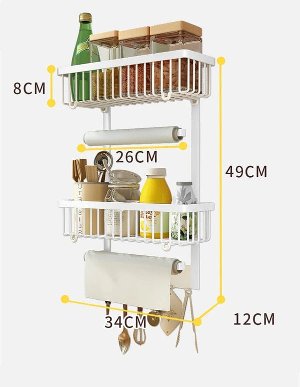 Effortless Organization: Wall-Mounted 2-Tier/3-Tier Foldable Storage Rack for a Stylish Kitchen