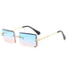 Trendy Luxury Vintage Rectangle Sunglasses for Women: Oversized Rimless Shades