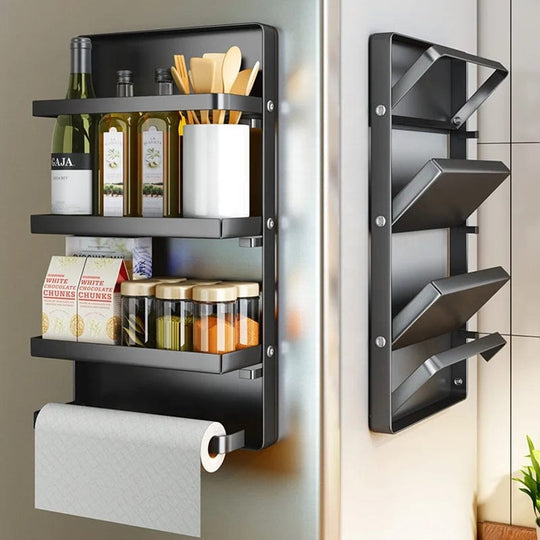 Effortless Organization: Wall-Mounted 2-Tier/3-Tier Foldable Storage Rack for a Stylish Kitchen