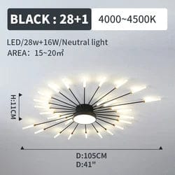 Lighting Elegance: New Arrival Smart Fireworks Chandelier - Round Spiral LED Ceiling Light for a Modern Touch