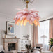 Feathered Elegance: Transform Your Space with a Nordic Luxury LED Chandelier - Modern White Ostrich Feather Pendant Lamp for Stylish Home Decor.