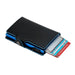 Tech meets Style: Slim Carbon Fiber PU Leather Smart Wallet with RFID Pop-Up Card Holder