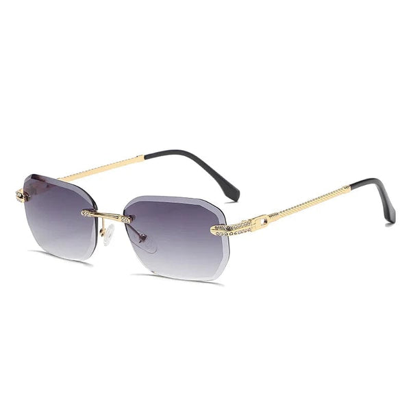 Fashion Trendy Sun Glasses - Women's Rimless Diamond Decoration Glasses, Frameless Sunglasses