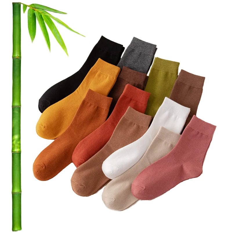 Diabetic Breathable socks anti odor black organic bamboo fiber socks vertical line deodorant crew socks