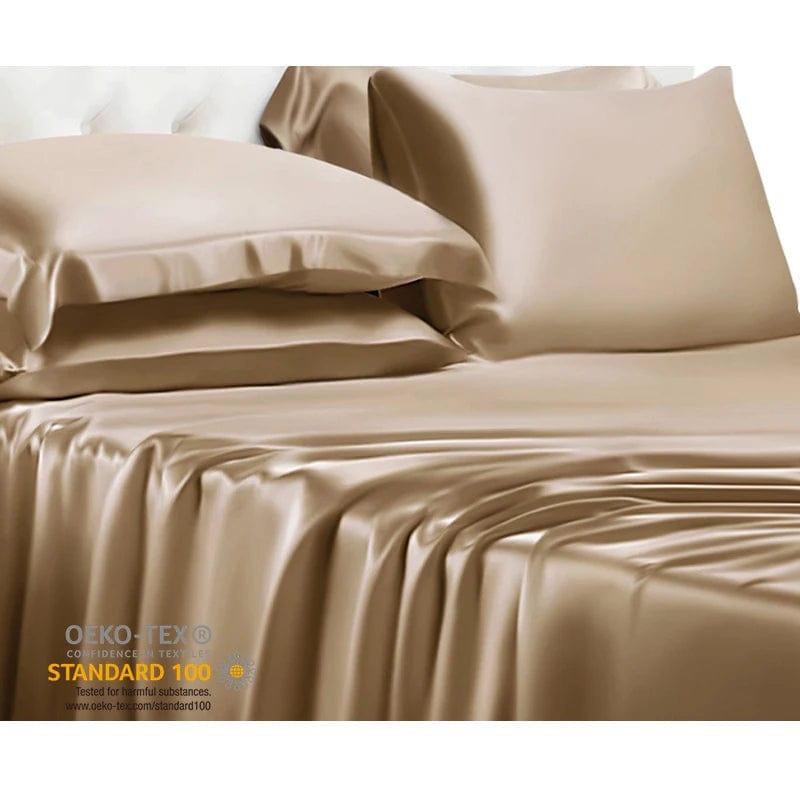 Tex 6A Grade Mulberry Silk Fitted Sheet Bed Sheets Set - Unmatched Elegance