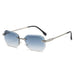 Fashion Trendy Sun Glasses - Women's Rimless Diamond Decoration Glasses, Frameless Sunglasses